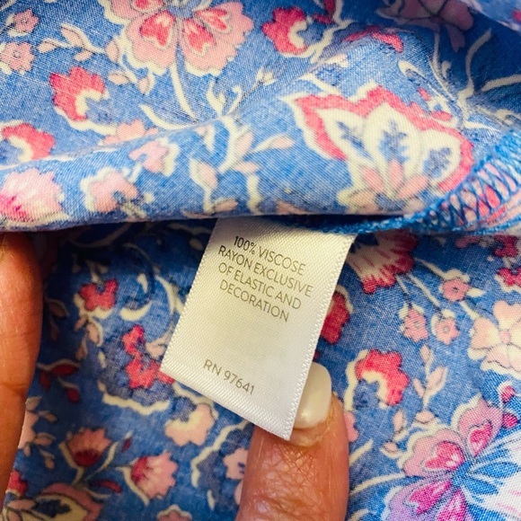 J. Jill Floral Blue Women's Top - Picture 6 of 7